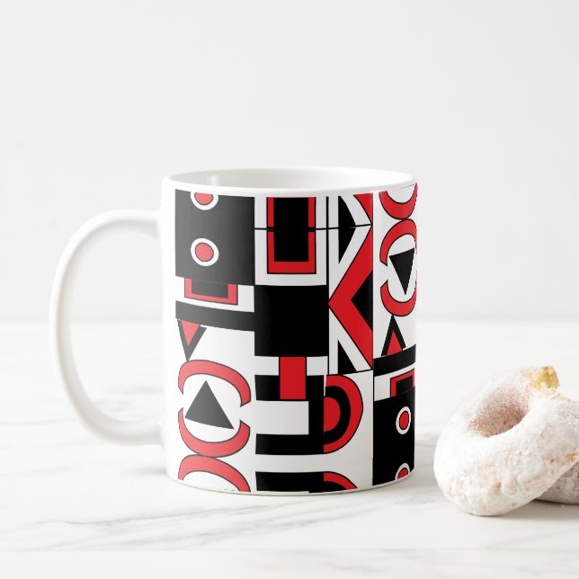 Abstract Geometric Modern Cool Coffee Mug (With Donut)