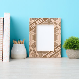 Abstract Geometric Modern Cool The Best Bonus Dad Etched Frames