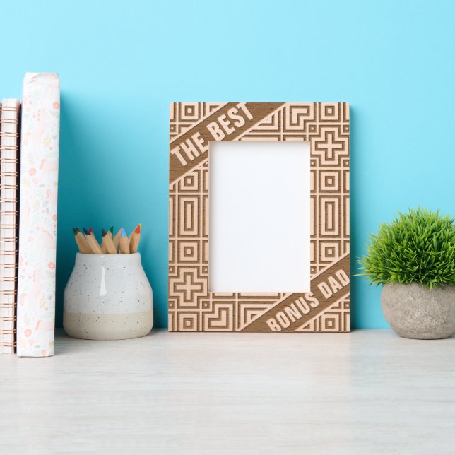  Abstract Geometric Modern Cool The Best Bonus Dad Etched Frames (Front)
