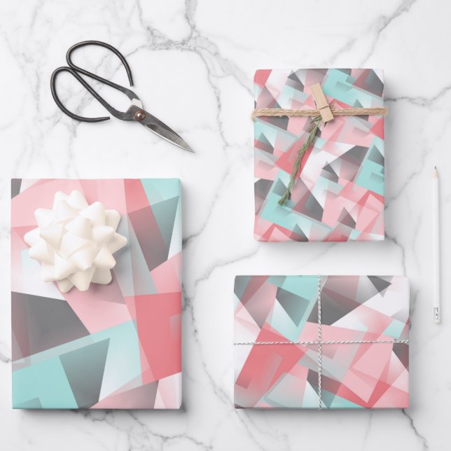 Abstract Geometric Modern Gift Wrap Wrapping Paper (Front)