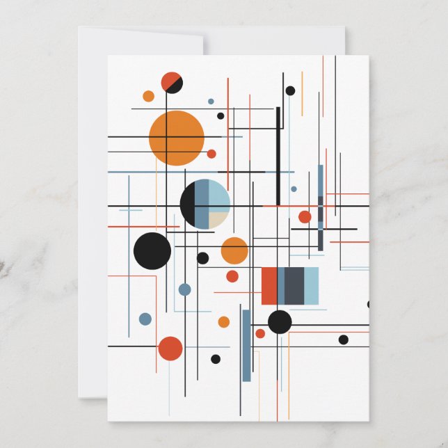 Abstract Geometric Modern Minimalist Lines Announcement (Front)