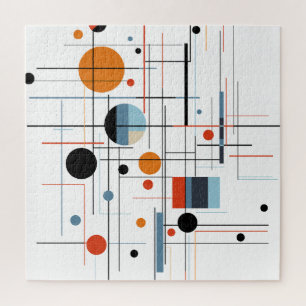 Abstract Geometric Modern Minimalist Lines Jigsaw Puzzle