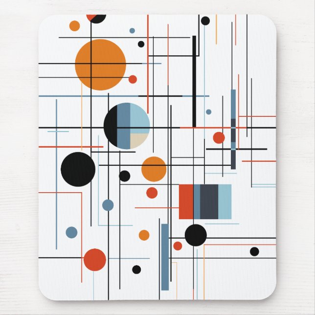 Abstract Geometric Modern Minimalist Lines Mouse Pad (Front)