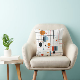 Abstract Geometric Modern Minimalist Lines Throw Pillow