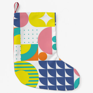 Abstract Geometric, Modern Vintage Shapes. Small Christmas Stocking