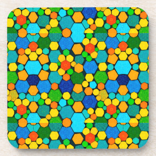 Abstract Geometric Mosaic Pattern Coaster