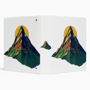 Abstract Geometric Mountain Landscape Binder
