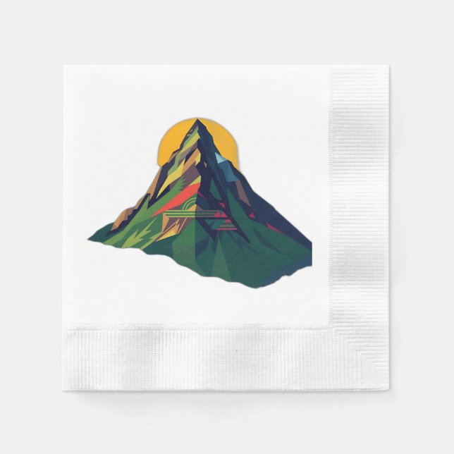 Abstract Geometric Mountain Landscape Napkin (Front)