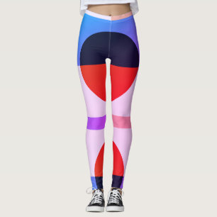 Abstract Geometric Multi Color Design Leggings