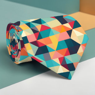 Abstract Geometric Multi-Colour Custom Necktie