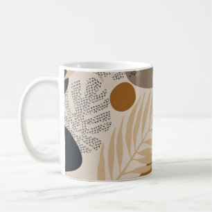 Abstract geometric, natural shapes in minimal nord coffee mug