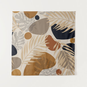 Abstract geometric, natural shapes in minimal nord tapestry