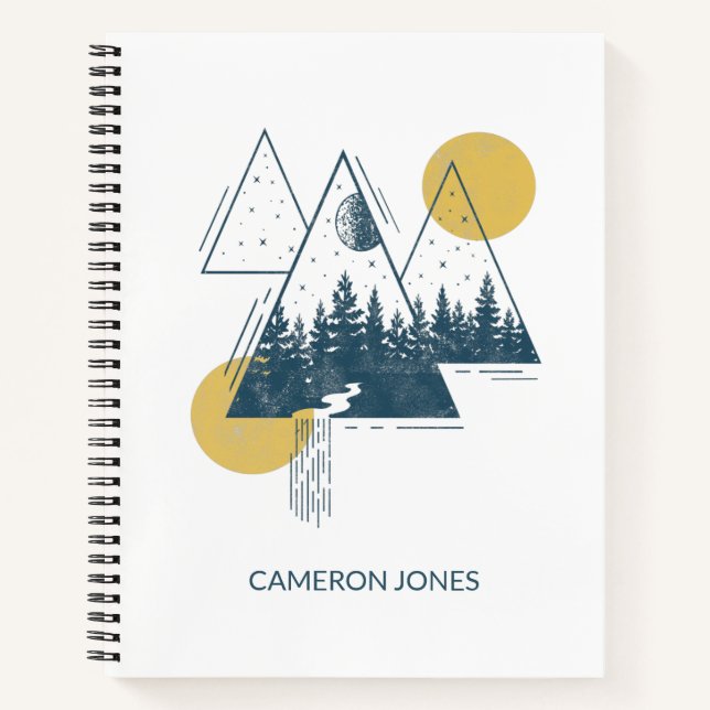 Abstract Geometric Nature Landscape Personalized Notebook (Front)