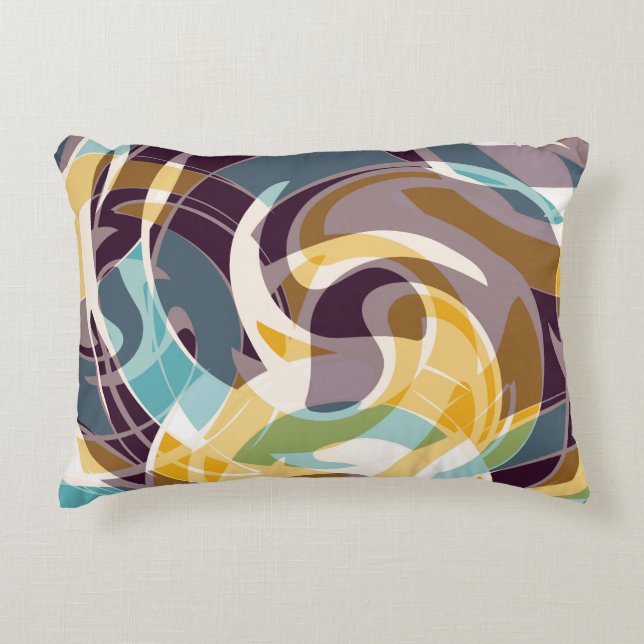 Abstract geometric objects graffiti grunge effecta accent pillow (Front)