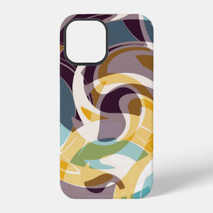 Abstract geometric objects graffiti grunge effecta iPhone 12 case