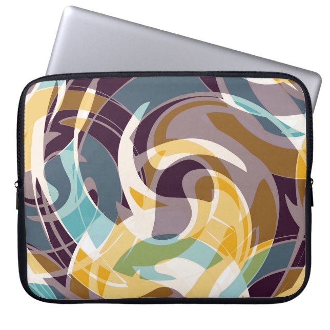Abstract geometric objects graffiti grunge effecta laptop sleeve (Front)