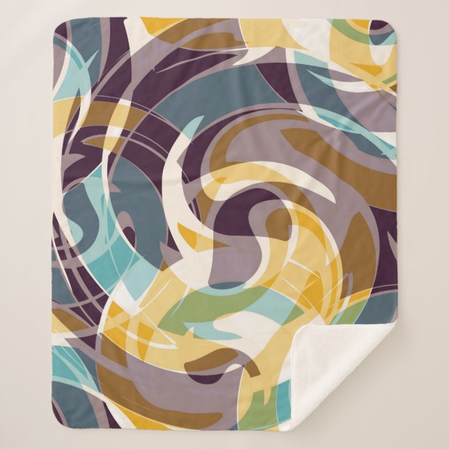 Abstract geometric objects graffiti grunge effecta sherpa blanket (Front)