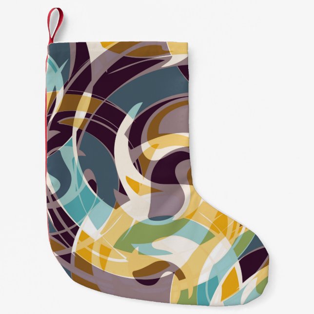 Abstract geometric objects graffiti grunge effecta small christmas stocking (Front)