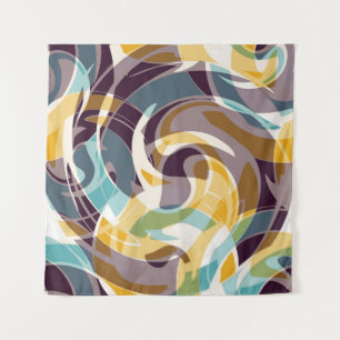 Abstract geometric objects graffiti grunge effecta tapestry