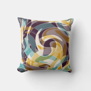 Abstract geometric objects graffiti grunge effecta throw pillow