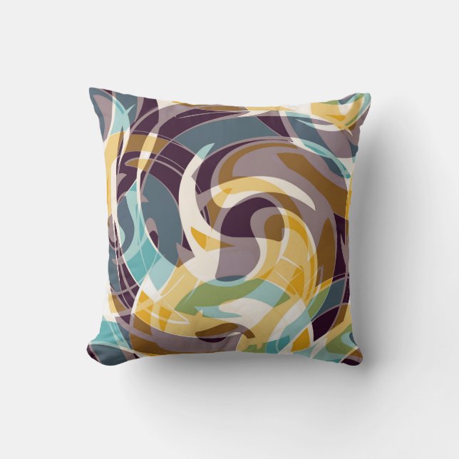 Abstract geometric objects graffiti grunge effecta throw pillow (Front)