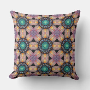 Abstract Geometric Octagonal Star Circle Pattern Outdoor Pillow