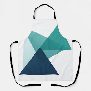 Abstract Geometric Origami Teal Blue Apron