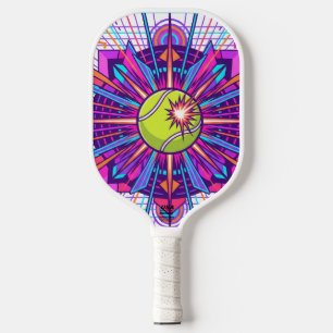 Abstract Geometric Padel Ball Sports Illustration Pickleball Paddle