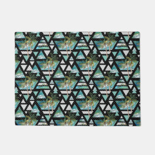 Abstract Geometric Palms & Waves Pattern Doormat