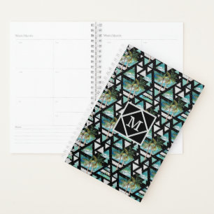 Abstract Geometric Palms & Waves Pattern Planner