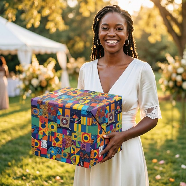 Abstract Geometric Patchwork African American Gift Wrapping Paper (Abstract Geometric Patchwork African American Gift Wrapping Paper)