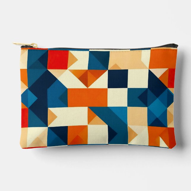 Abstract Geometric Pattern Accessory Pouch (Front)