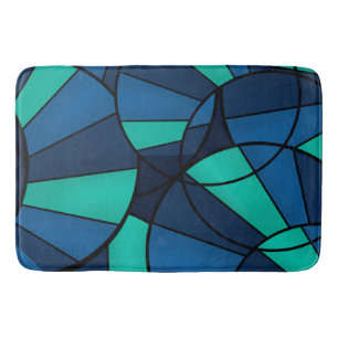 Abstract geometric pattern bath mat