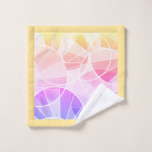 Abstract geometric pattern bath towel set