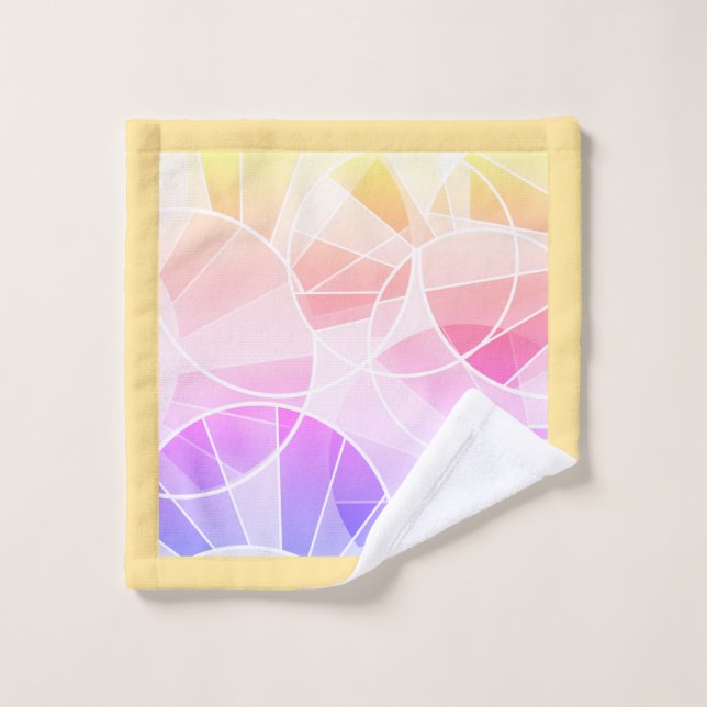 Abstract geometric pattern bath towel set (Wash Cloth)