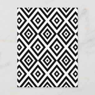Abstract geometric pattern - black and white. postcard