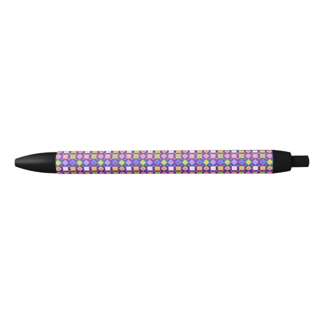 Abstract Geometric Pattern Black Ink Pen (Front)