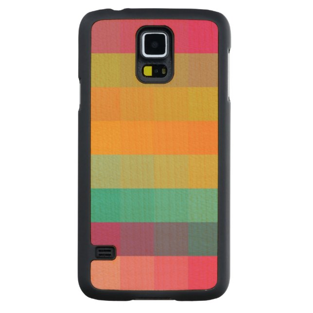Abstract geometric pattern carved maple galaxy s5 case (Back)