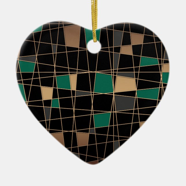 Abstract geometric pattern ceramic ornament (Front)