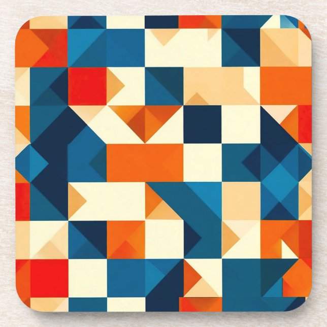 Abstract Geometric Pattern Coaster (Front)