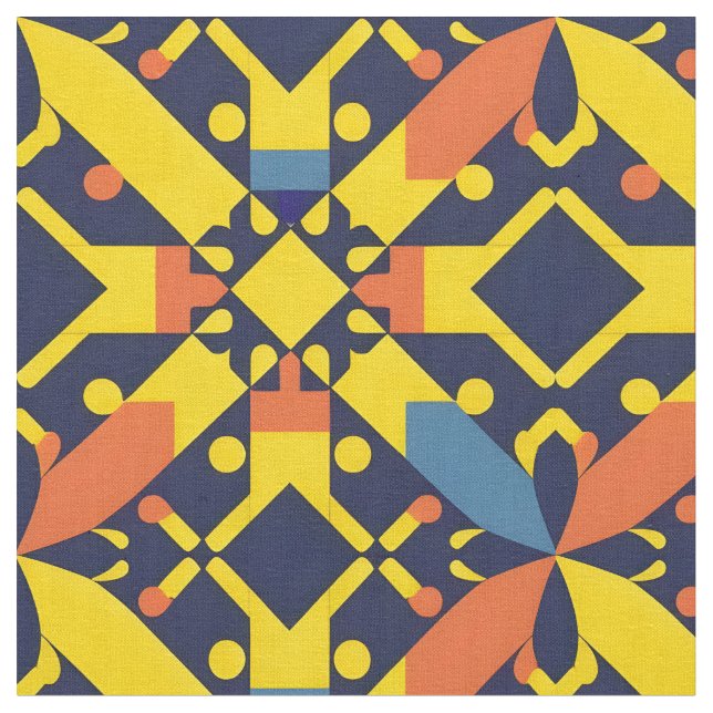 Abstract Geometric Pattern Fabric (Close Up)