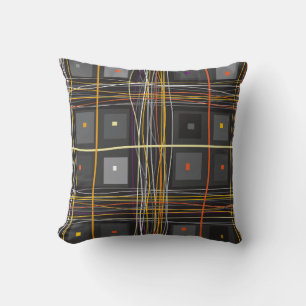 Abstract geometric pattern fabric design throw pillow
