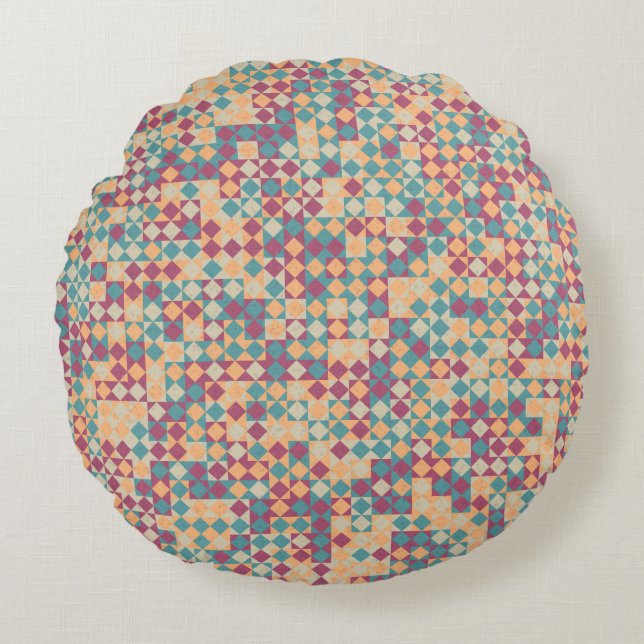 Abstract Geometric Pattern generative computationa Round Pillow (Front)
