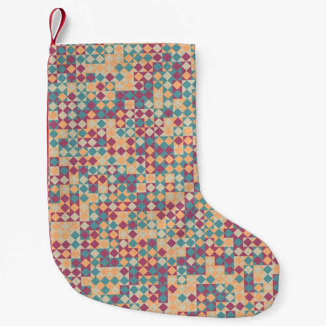 Abstract Geometric Pattern generative computationa Small Christmas Stocking (Front)