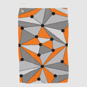 Abstract geometric pattern - gray and orange. golf towel