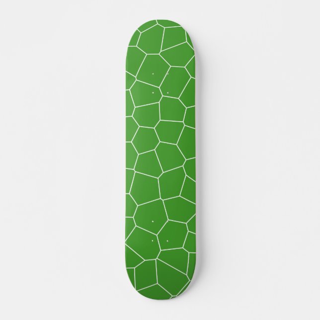 Abstract geometric pattern - green and white. skateboard (Front)