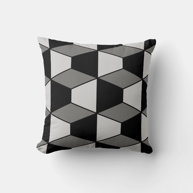 Abstract geometric pattern - grey and black. throw pillow (Front)