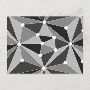 Abstract geometric pattern - grey,black and white. postcard