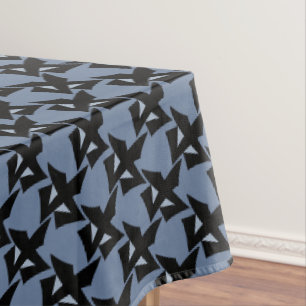 Abstract geometric pattern grey blue tablecloth