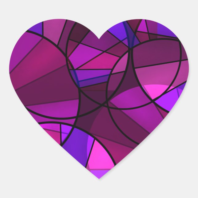 Abstract geometric pattern heart sticker (Front)
